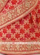 Red Color Bandhani Chiffon Saree